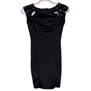 Charlotte Russe black bodycon studded dress‎ XS